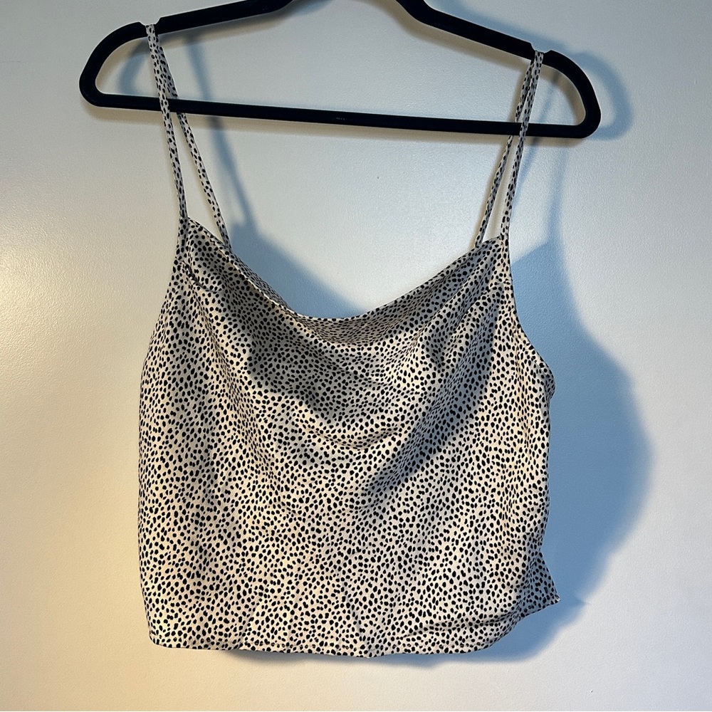Cowl cami black and white dots
